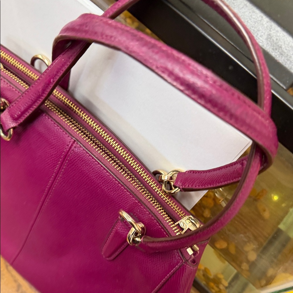 Women's Magenta Satchel with Coach Emblem - Picture 8 of 8